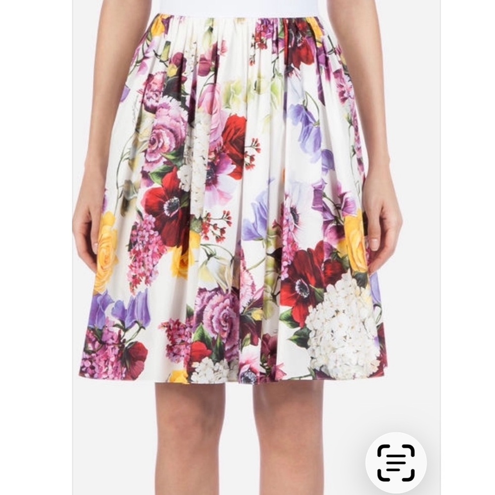 Dolce & Gabbana White Floral Circle Skirt